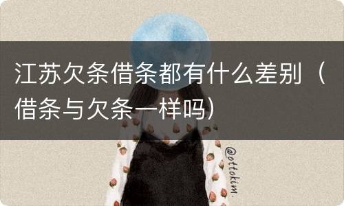 江苏欠条借条都有什么差别（借条与欠条一样吗）