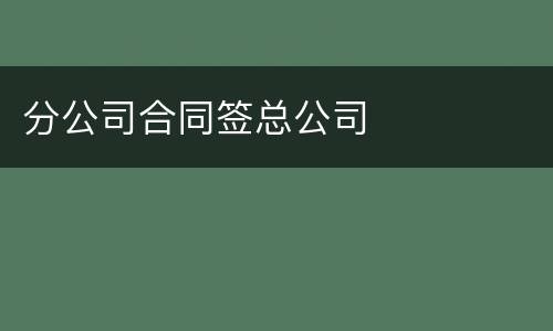 分公司合同签总公司