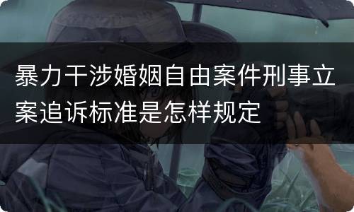 暴力干涉婚姻自由案件刑事立案追诉标准是怎样规定