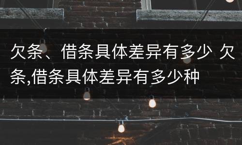 欠条、借条具体差异有多少 欠条,借条具体差异有多少种