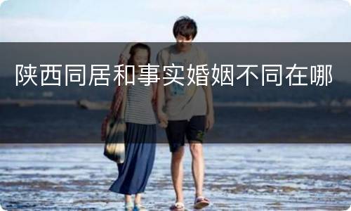 陕西同居和事实婚姻不同在哪