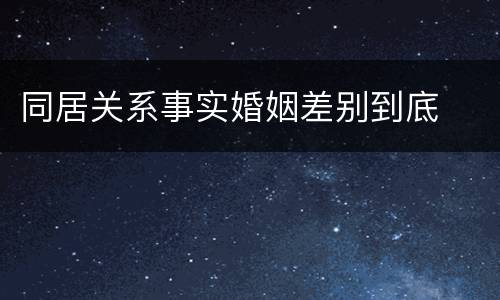 同居关系事实婚姻差别到底