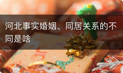 河北事实婚姻、同居关系的不同是啥