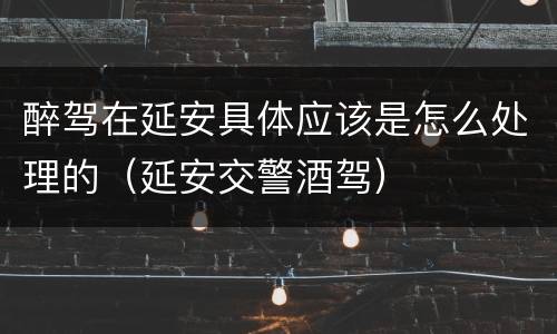 醉驾在延安具体应该是怎么处理的（延安交警酒驾）
