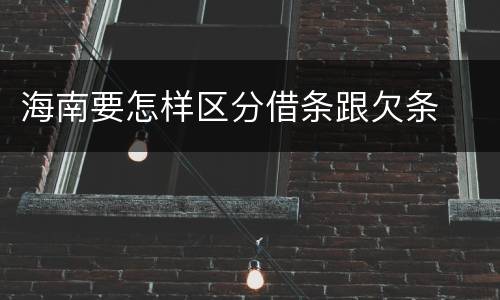 海南要怎样区分借条跟欠条