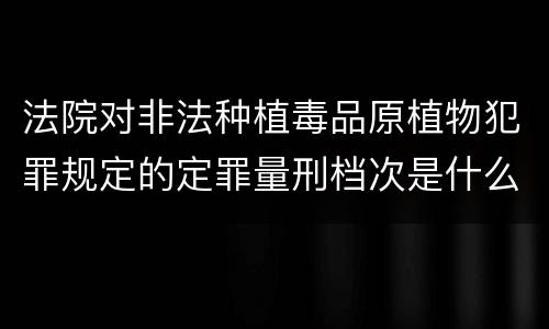 法院对非法种植毒品原植物犯罪规定的定罪量刑档次是什么样的