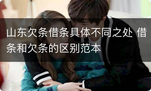 山东欠条借条具体不同之处 借条和欠条的区别范本