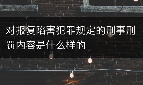 对报复陷害犯罪规定的刑事刑罚内容是什么样的