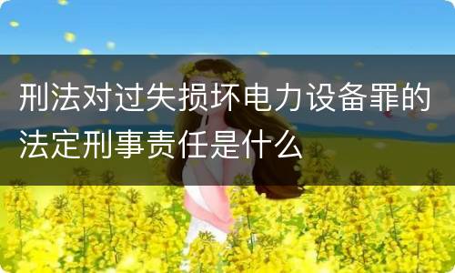 刑法对过失损坏电力设备罪的法定刑事责任是什么