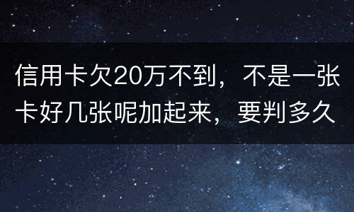 信用卡欠20万不到，不是一张卡好几张呢加起来，要判多久