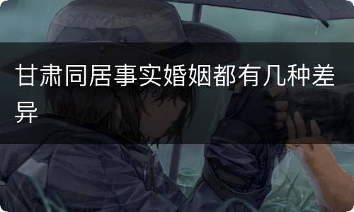 甘肃同居事实婚姻都有几种差异