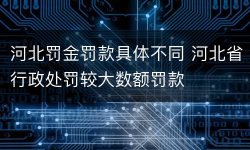 河北罚金罚款具体不同 河北省行政处罚较大数额罚款