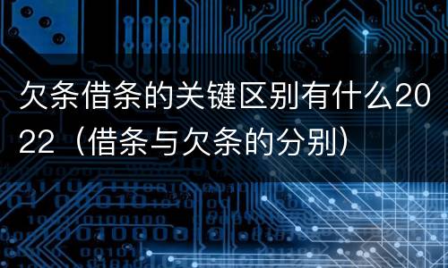 欠条借条的关键区别有什么2022（借条与欠条的分别）