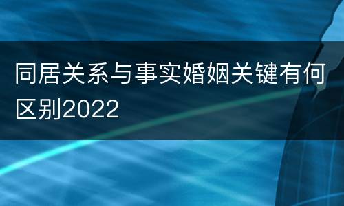 同居关系与事实婚姻关键有何区别2022