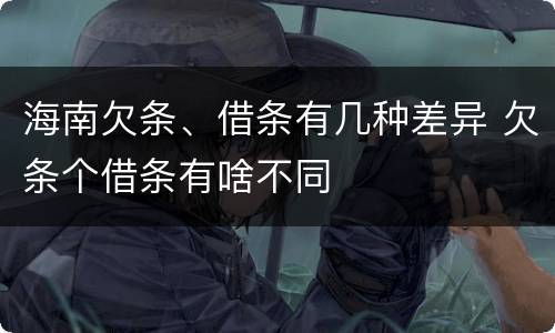 海南欠条、借条有几种差异 欠条个借条有啥不同