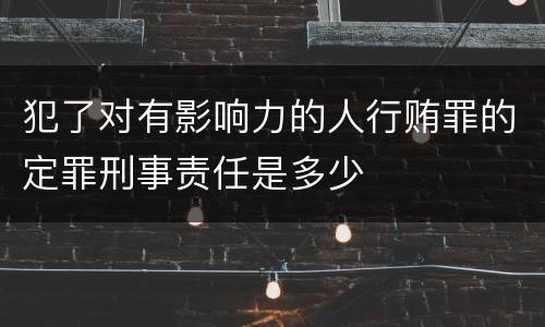 犯了对有影响力的人行贿罪的定罪刑事责任是多少