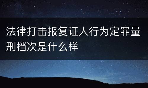 法律打击报复证人行为定罪量刑档次是什么样