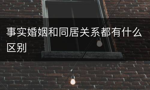 事实婚姻和同居关系都有什么区别
