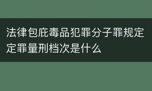 法律包庇毒品犯罪分子罪规定定罪量刑档次是什么