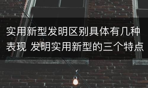 实用新型发明区别具体有几种表现 发明实用新型的三个特点