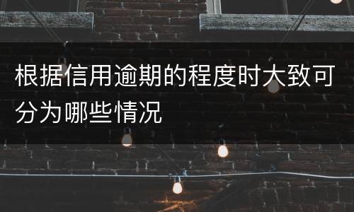根据信用逾期的程度时大致可分为哪些情况