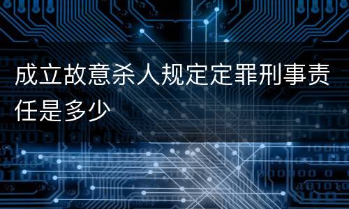 成立故意杀人规定定罪刑事责任是多少