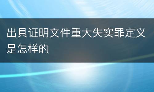 出具证明文件重大失实罪定义是怎样的