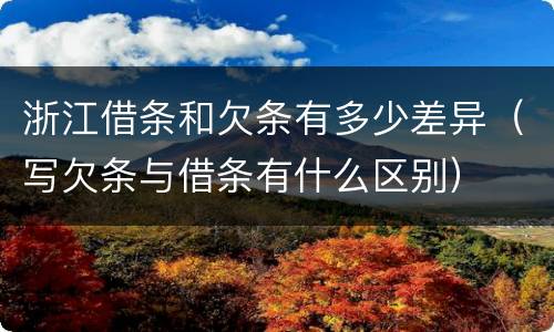 浙江借条和欠条有多少差异（写欠条与借条有什么区别）