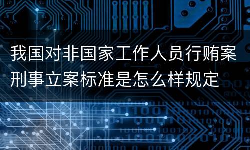 我国对非国家工作人员行贿案刑事立案标准是怎么样规定