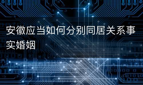 安徽应当如何分别同居关系事实婚姻