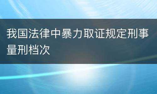 我国法律中暴力取证规定刑事量刑档次