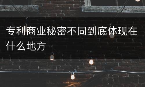 专利商业秘密不同到底体现在什么地方