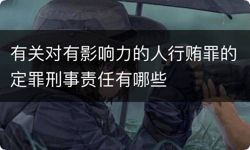有关对有影响力的人行贿罪的定罪刑事责任有哪些