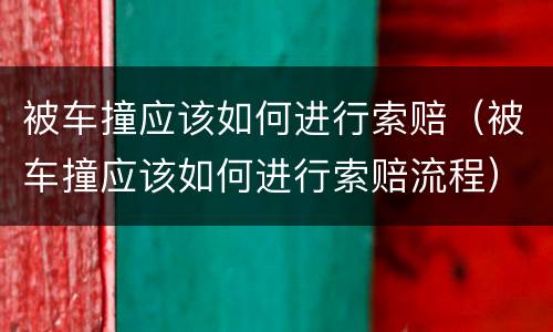 被车撞应该如何进行索赔（被车撞应该如何进行索赔流程）