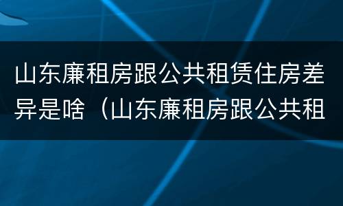 山东廉租房跟公共租赁住房差异是啥（山东廉租房跟公共租赁住房差异是啥意思）