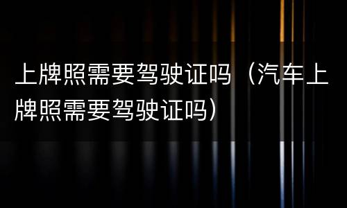 上牌照需要驾驶证吗（汽车上牌照需要驾驶证吗）