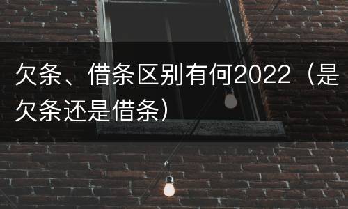 欠条、借条区别有何2022（是欠条还是借条）