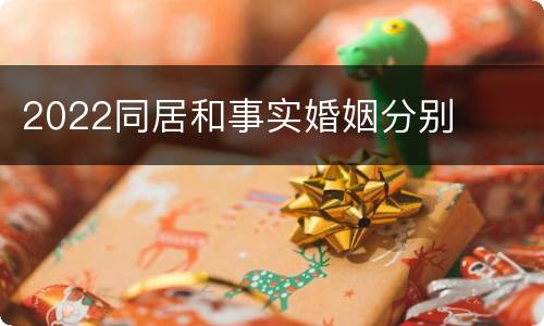 2022同居和事实婚姻分别