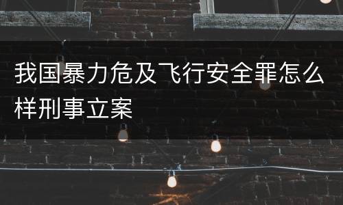我国暴力危及飞行安全罪怎么样刑事立案