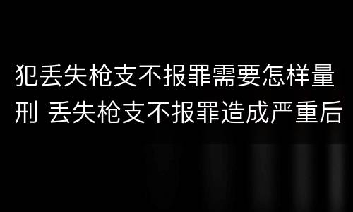 犯丢失枪支不报罪需要怎样量刑 丢失枪支不报罪造成严重后果
