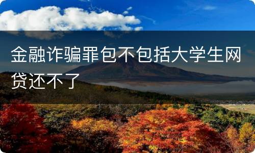 金融诈骗罪包不包括大学生网贷还不了