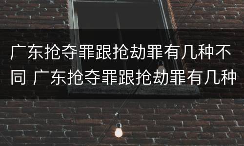 广东抢夺罪跟抢劫罪有几种不同 广东抢夺罪跟抢劫罪有几种不同处