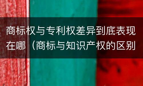 商标权与专利权差异到底表现在哪（商标与知识产权的区别）