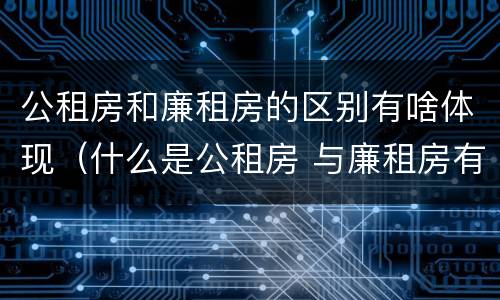 公租房和廉租房的区别有啥体现（什么是公租房 与廉租房有什么区别）