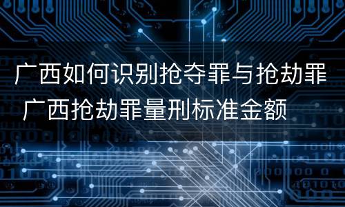 广西如何识别抢夺罪与抢劫罪 广西抢劫罪量刑标准金额