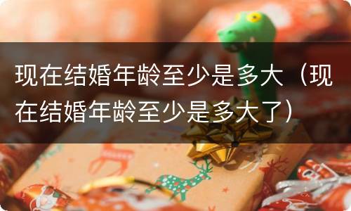 现在结婚年龄至少是多大（现在结婚年龄至少是多大了）