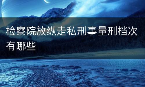 检察院放纵走私刑事量刑档次有哪些