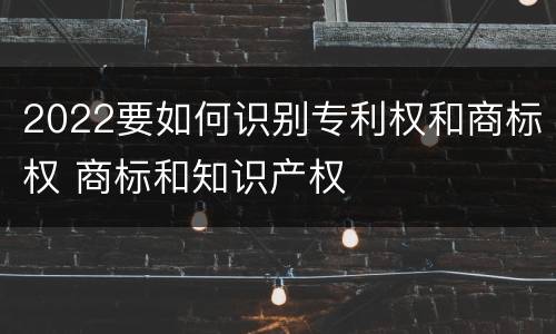 2022要如何识别专利权和商标权 商标和知识产权