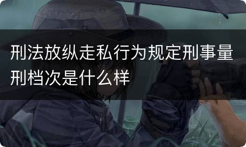 刑法放纵走私行为规定刑事量刑档次是什么样