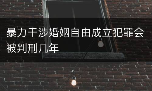 暴力干涉婚姻自由成立犯罪会被判刑几年